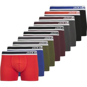 Jack & Jones Heren Boxershorts Trunks JACJIMMY Effen 10-Pack - Maat XL