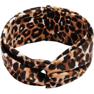 Trendy haarband luipaardprint bruin- zwart - elastische zachte hoofdband - dames