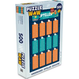 Puzzel Kinderkamer - Optellen - Educatief - Jongens - Meisjes - Kinderen - Blauw - Legpuzzel - Puzzel 500 stukjes