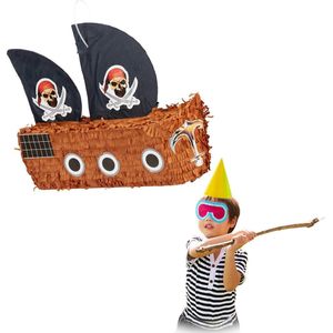 Relaxdays Pinata piratenboot - pinata piratenschip - piñata - kinderfeestje - papier