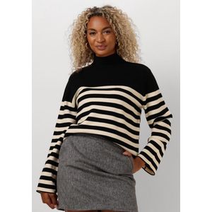 Minus Lupi Stripe Knit Pullover Truien & vesten Dames - Sweater - Hoodie - Vest- Zwart - Maat S