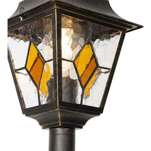 QAZQA antigua - Klassieke Staande Buitenlamp | Staande Lamp voor buiten - 1 lichts - H 117 cm - Goud - Buitenverlichting