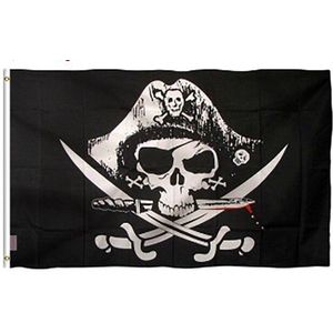 Piratenvlag - 90x150CM - Zwart Wit