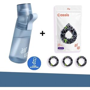 Air Up Drinkfles Gen 2 - Cobalt Blueberry - 600 ml - Starterskit - Inclusief 3 Pods - 3 Smaken Cassis - 3x Cassis