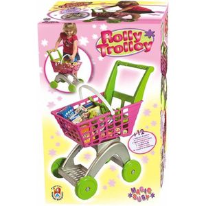 Speelgoed Winkelwagen roze inclusief vulling
