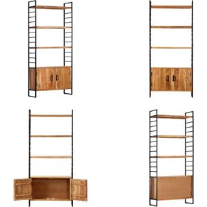 vidaXL Boekenkast met 4 schappen 80x30x180 cm massief acaciahout - Boekenkast - Boekenkasten - Boekenplank - Boekenplanken