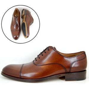 Stravers - Nette Herenschoenen Maat 36 Bruin Kleine Maten Luxe Oxford Veterschoenen