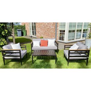 Vionna Loungeset - Hoogwaardige - 4 Persoons - Aluminium Tuinmeubelset