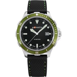 M+Watch by Mondaine - Aqua Steel Green WBX.45220.RB - Swiss Made Herenhorloge - 100 Meter Waterdicht - 42mm