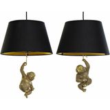 Plafondlamp DKD Home Decor Gouden Hars 220 V 50 W Aap (35.5 x 35.5 x 51 cm) (2 pcs)