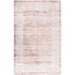 The Living Store Vloerkleed - Karakteristiek - 80 x 150 cm - Beige Fluweel