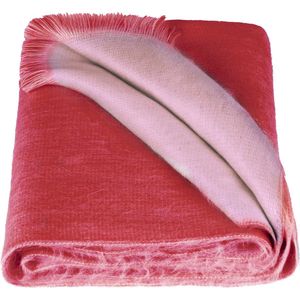 Alpaca Loca Dubbelzijdige Sjaal - 200 x 65 cm - Beige, Donkerrood