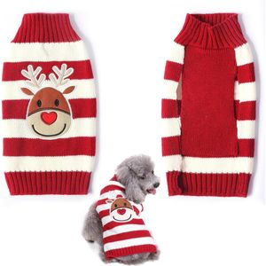 Hond rolkraagpullover Kerstmis hondentrui patroon gebreide kleding warme hondenkostuums sweater Kerstmis voor kleine middelgrote hond kat