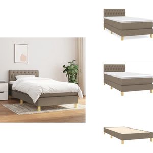 vidaXL Boxspring - Boxsprings - Bed - Slaapmeubel - Boxspring met matras stof taupe 90x200 cm