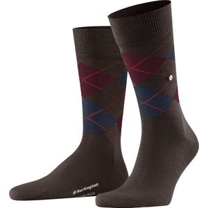 Burlington Edinburgh one-size, met patroon Katoen sokken heren bruin - Maat 40-46