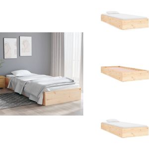 vidaXL Bedframe - Bedframes - Bed - Bedbodem - Bedframe massief hout 90x190 cm