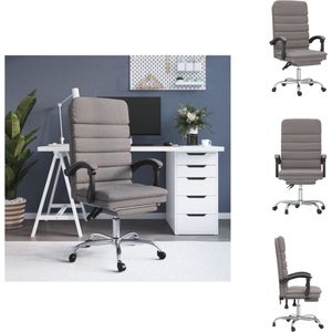 vidaXL bureaustoel Verstelbaar - Taupe - 63 x 56 cm - Massagefunctie - Bureaustoel