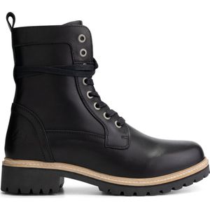 Travelin' Kylland hoge leren veterboots dames - Zwart leer - Maat 41