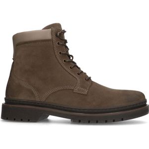 Manfield - Heren - Taupe suède veterboots - Maat 42