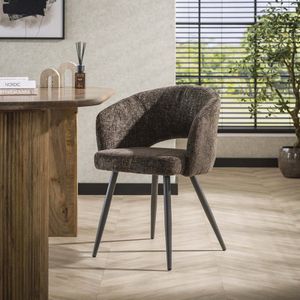DH Interior Set van 2 eetkamerstoelen met armleuning Ole Tissee Cargo Bruin - Geweven stof - Modern
