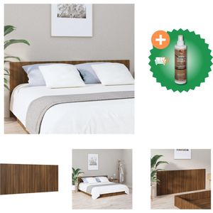 vidaXL Hoofdbord 200x1-5x80 cm bewerkt hout bruineikenkleurig - Bedonderdeel - Inclusief Houtreiniger en verfrisser