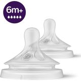 Philips Avent Natuurlijke Zuigreflex – Snelheid 5, 6+ maanden, 2 stuks - SCY965/02 - Flesspenen