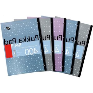 A4 Refill Pad - 400 pagina's - Pack van 5 met ruitjes - blanco papier