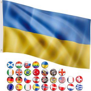 FLAGMASTER Vlag Oekraïne 120 x 80 cm - Met Ringen - Oekraïense Vlag