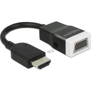 Premium HDMI naar VGA + 3,5mm Jack adapter - compact / zwart - 0,15 meter