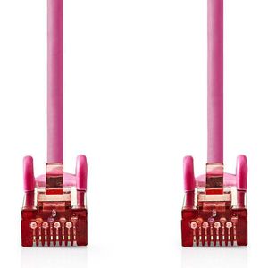 Nedis CAT6 Netwerkkabel - RJ45 Male - RJ45 Male - S/FTP - 20.0 m - Rond - LSZH - Roze - Polybag