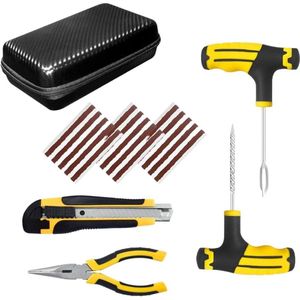 Autobanden Reparatieset Tubeless Bandenreparatieset - Compleet Gereedschap voor Lekke Banden - Noodgevallen Auto Motorfiets Bestelwagen Grasmaaier