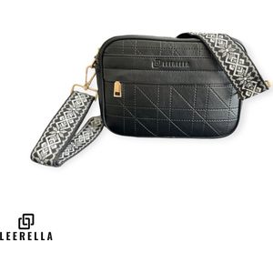 Leerella Stijlvolle Zwart Dames Schoudertas - Hoogwaardige Lederen Crossbodytas met Brede Schouderriem - Moederdag, Valentijnsdag en Verjaardag Cadeau