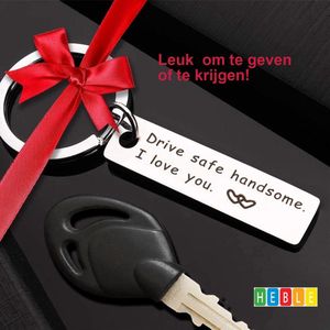 Rij Veilig Sleutelhanger - Auto Accessoires - Zilverkleurig - Heble®