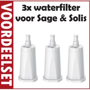 VOORDEELSET van 3 ECCELLENTE waterfilters voor Sage BES008 & voor Solis espressomachine type 1011, 114, 115, 115A, 117 en 118