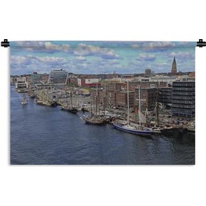 Wandkleed Kiel - De haven van het Duitse Kiel Wandkleed katoen 120x80 cm - Wandtapijt met foto