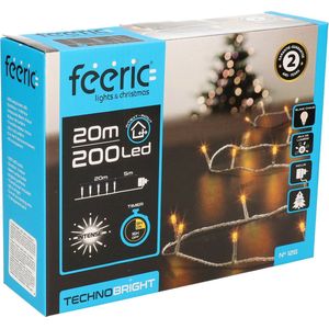 Feeric lights Kerstverlichting - warm wit - 20 meter - 200 led lampjes - transparant snoer