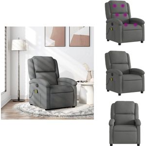 vidaXL Massagestoel - Massagestoelen - Zitstoel - Leunstoel - Massagestoel verstelbaar stof donkergrijs