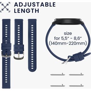 kwmobile 2x armband geschikt voor Garmin 18mm Forerunner 265S - Bandjes voor fitnesstracker in zwart / donkerblauw