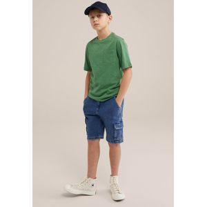 WE Fashion Jongens denim short met cargozakken