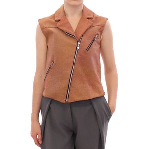 Bruin leren jack vest