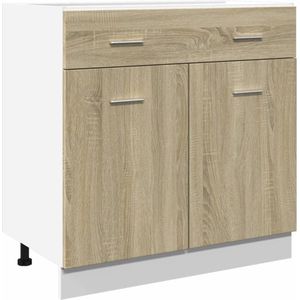 vidaXL - Onderkast - met - lade - 80x46x81,5 - cm - spaanplaat - sonoma - eikenkleurig