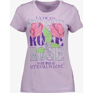 TwoDay dames T-shirt paars met rozen - Maat S