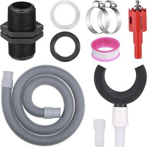 Downpipe Set Rainwater Collector with Flexible Hose - Connecting Downspout to Water Flask - Bypass Kit for Outdoor Rain Water Collection