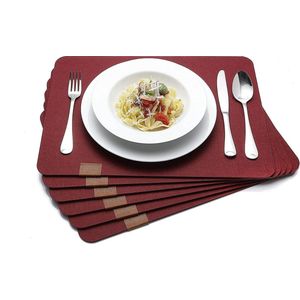 Tafelmatten Placemats met onderzetters Hittebestendig Krasbestendig Antislip Waterdicht Oliebestendig Wasbaar Veeg schoon Binnen Buiten Keuken Dineren Paasdecoratie (Grijs, 4)