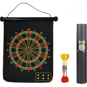 Sustainably C Dubbelzijdig Magnetisch Dartbord - 6 pijltjes - Darten - Dartpijlen - Voor kinderen en volwassenen - Speelgoed - Game - Zwart