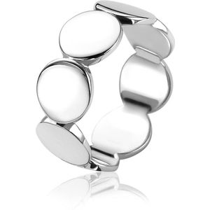 ZINZI zilveren ring ronde plaatjes 7.5mm breed ZIR1484