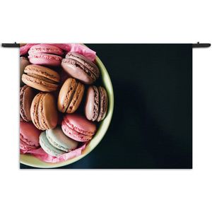 Velours Wandkleed Macarons 02 Rechthoek Horizontaal XXXL (150 X 210 CM) - Wandkleden - Met roedes