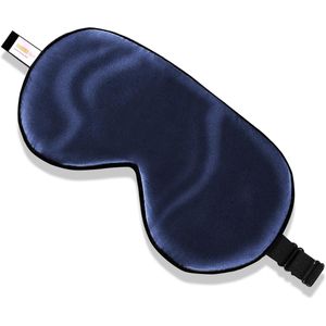 Zijden slaapbril - Verstelbare blinddoek - 1 stuk - Marineblauw - 100% moerbeizijde