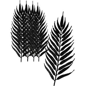 Othmar Decorations kerstdecoratie bladeren 12x-zwart 24 cm glitter