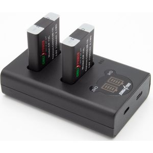 ChiliPower NB-13L USB Duo Kit geschikt voor Canon - Camera accu set, 2 accu's en dubbellader